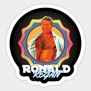 Ronald Regan ¯\_(ツ)_/¯ 90s Sun Aesthetic Fan Design Sticker